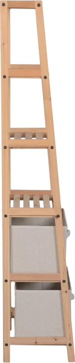 Raft dyshemeje me sirtarë, dru bredhi, pëlhurë natyrale-bezhë, 42x27.5x139cm