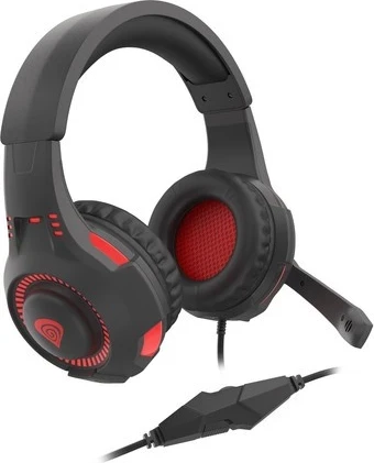 Kufje Genesis Radon 210, 7.1, USB, të zeza-kuqe