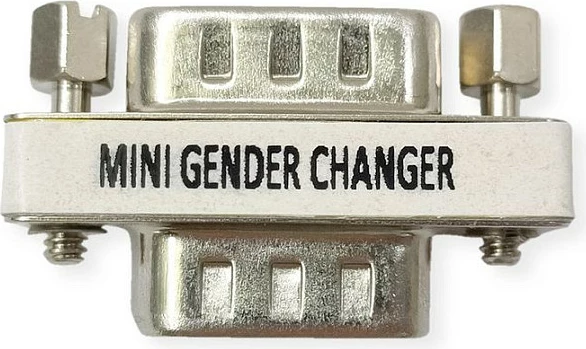 Adapter VALUE Mini Gender Changer DB9 mashkull-mashkull, 9-pin, argjendtë
