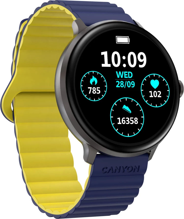 Smartwatch CANYON Jacky SW-69 1.30\" 360x360 Bluetooth 5.1 200mAh Blu/Verdhë