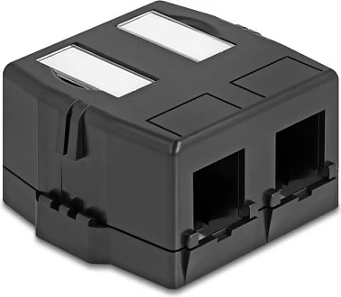 Kuti Keystone DeLOCK 2-Port, me bazë magnetike, e zezë