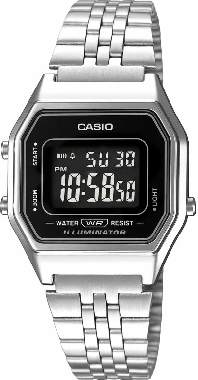 Orë dore digjitale për femra CASIO, argjend