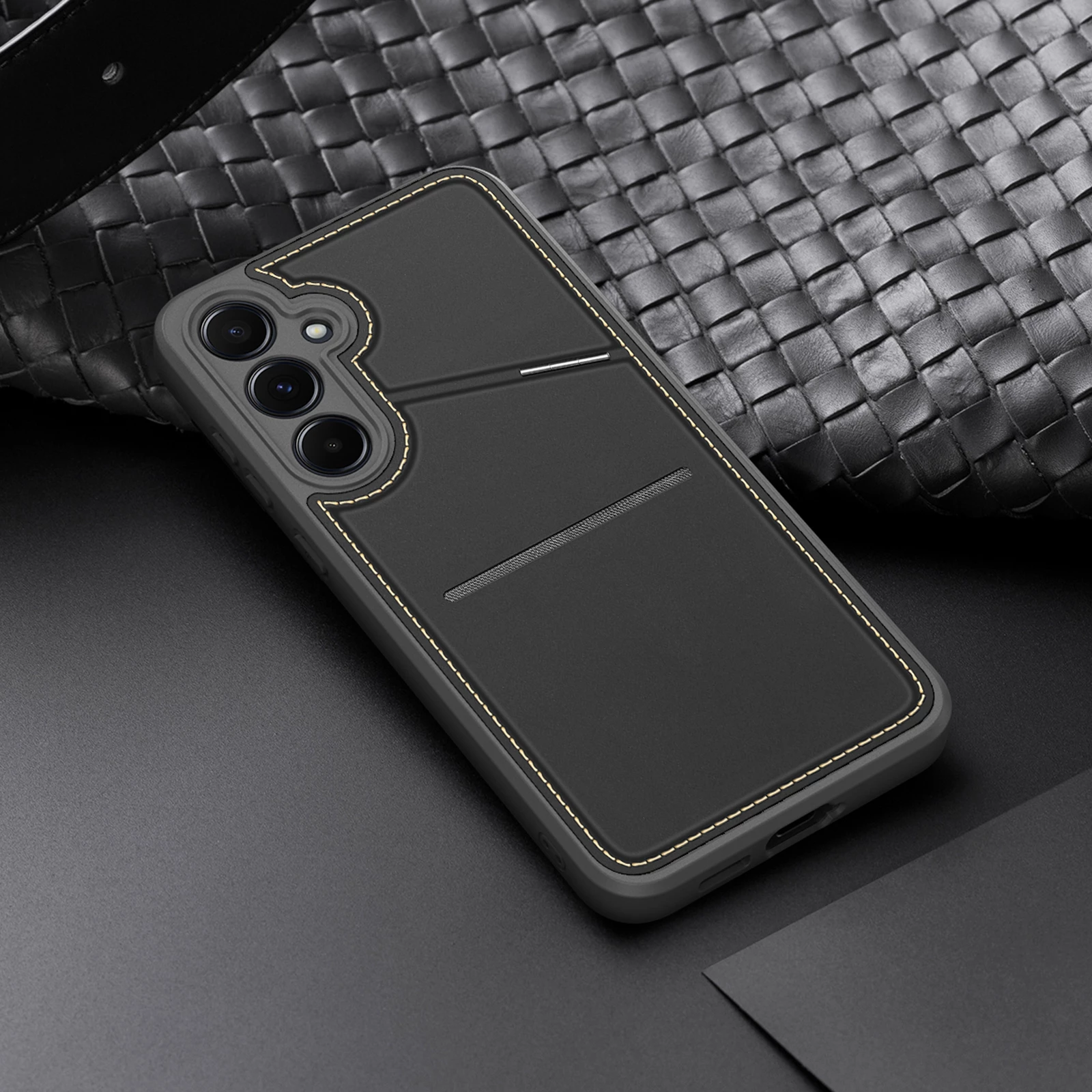 Mbështjellës Dux Ducis Rafi II për Samsung Galaxy S25, me stand, portofol, MagSafe, e zezë