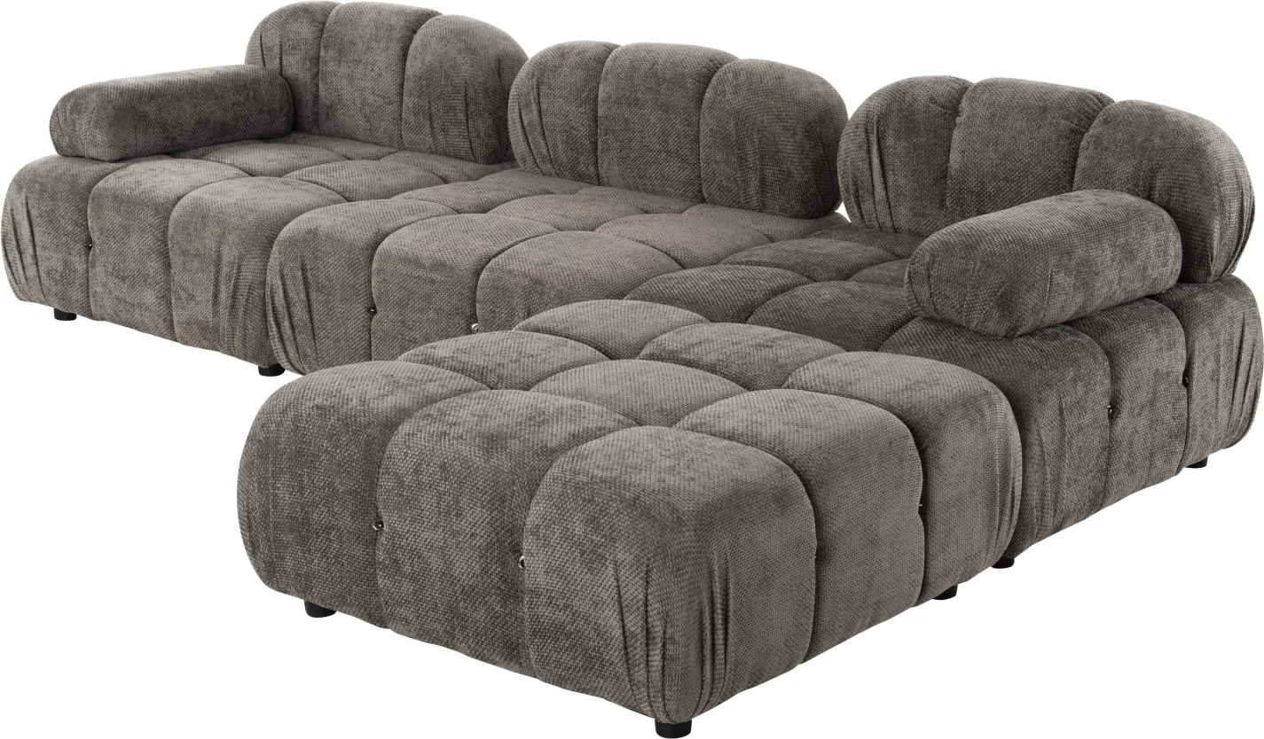 Divan polimorfik SHIFTER FH6073.02, pëlhurë e teksturuar, ngjyrë gri, 290x196x76H cm