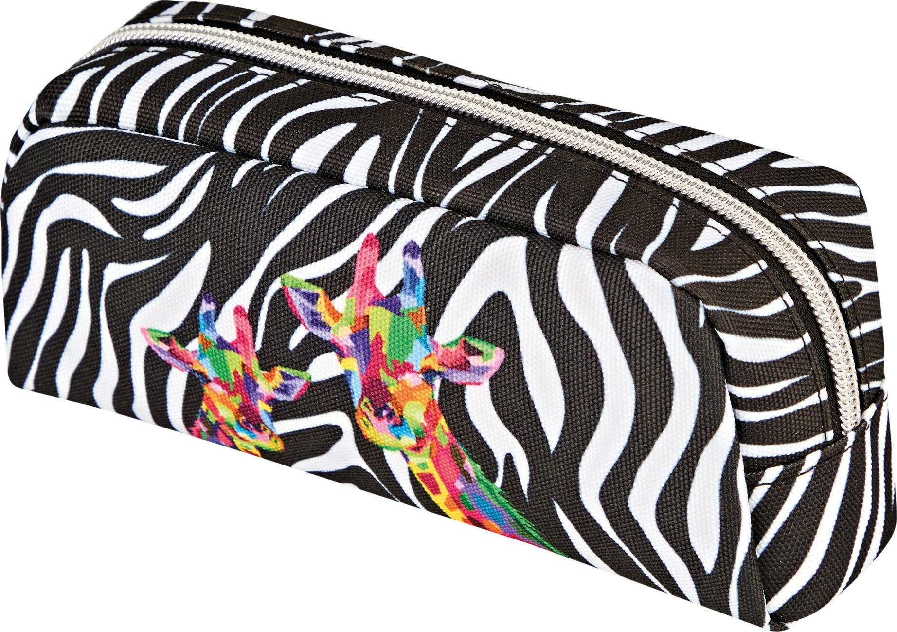 Mbajtëse lapsash herlitz Wild Neon, soft, poliester, zi, bardhë, me dizajn, me zinxhir