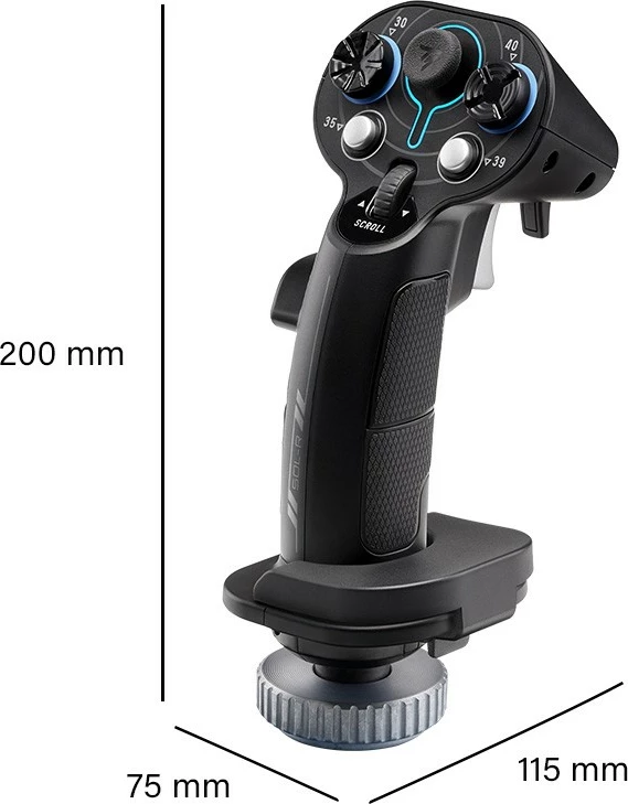 Dorezë joystick Thrustmaster Sol-R 3 AVA Add-On Grip 21 butona 6 bosht H.E.A.R.T. USB-C PC e zezë