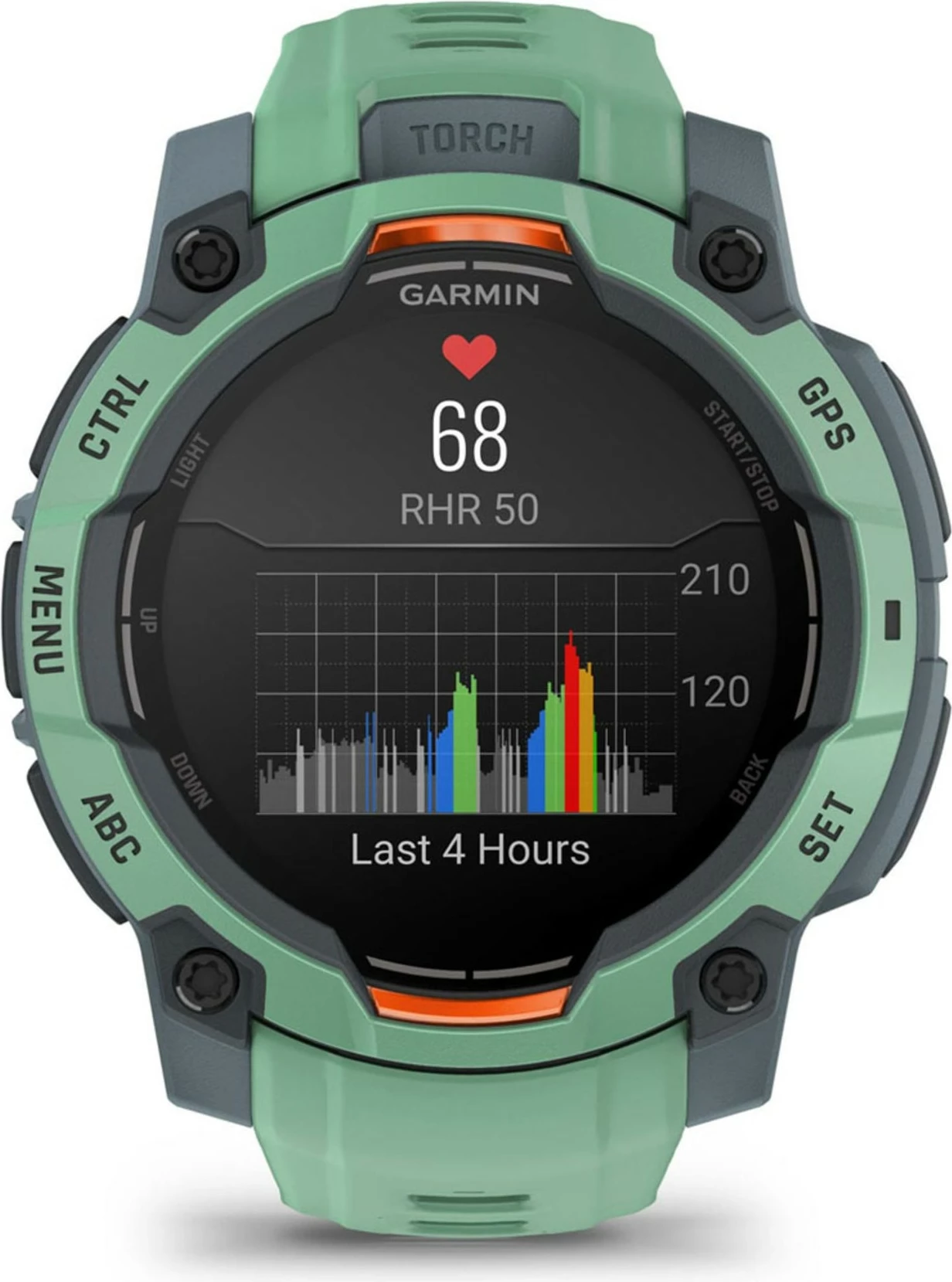 Smartwatch Garmin Instinct 3 AMOLED, 4GB, GPS, Ekran 1.2 inç, jeshile