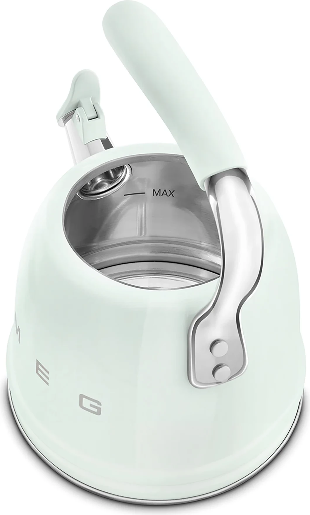 Çajnik me fishkëllimë, Smeg, CKLW2001PG, 2.3 L, inoks, për induksion/gaz/elektrik, jeshile pastel