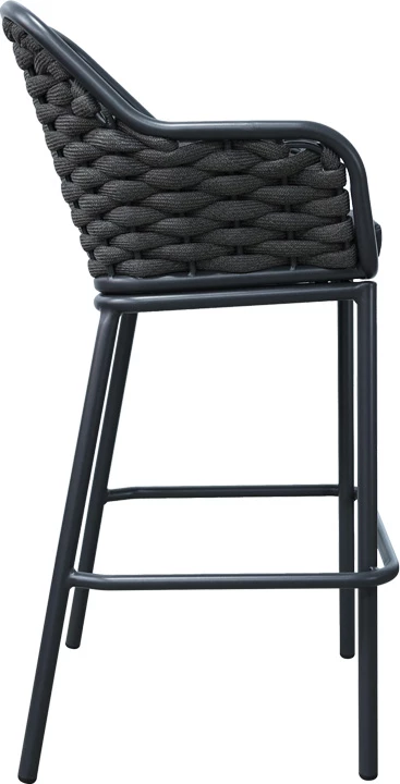 Karrige për bar Zuki alumini, e grisë, me jastëk, 55x54x109cm