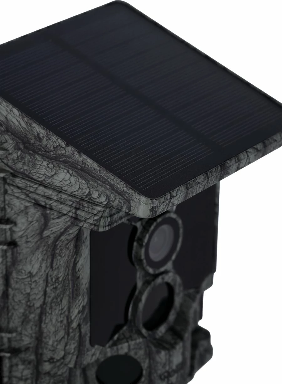 Kamerë survejimi Rollei 40536 4K/48MP, night vision, Wi‑Fi, IP66, me panel solar, kamuflazh