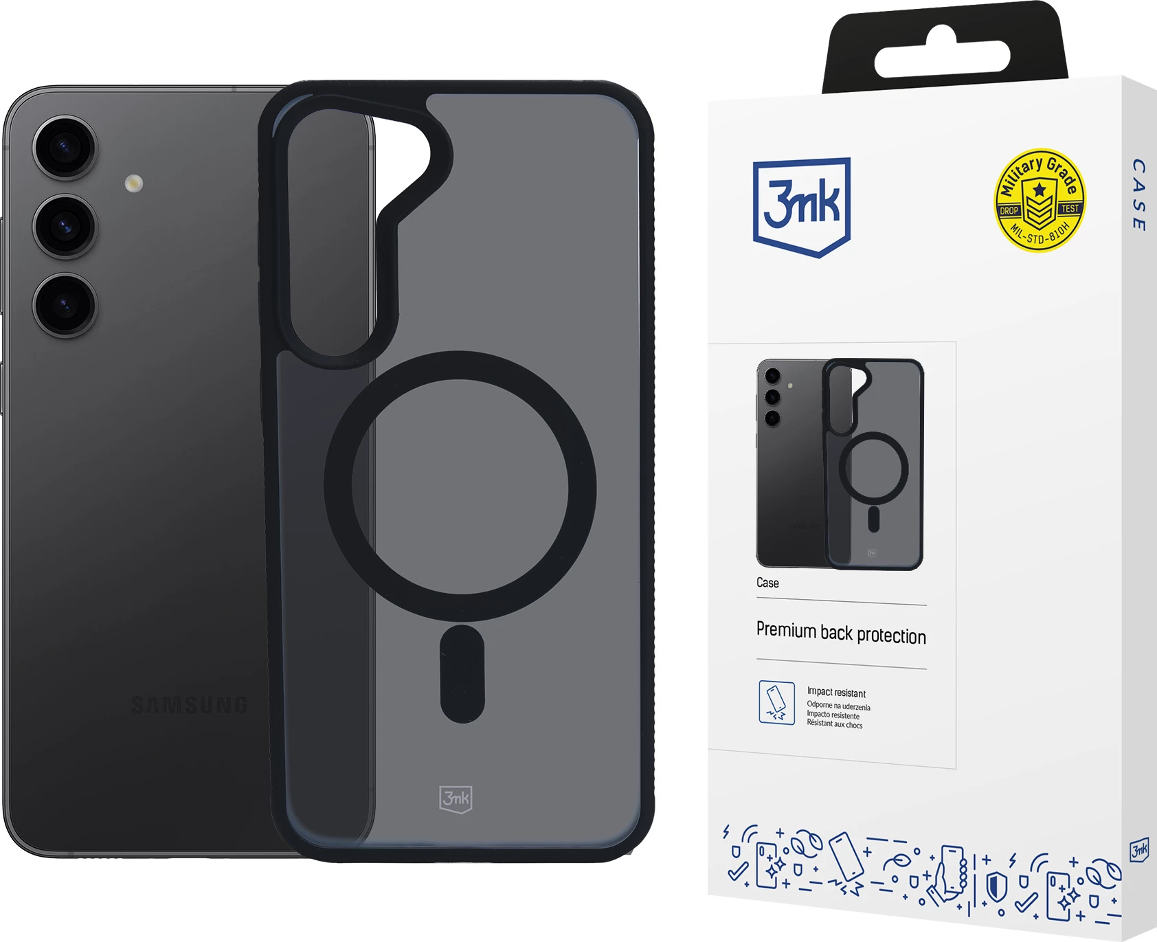 Mbështjellës 3mk Smoke MagCase me MagSafe për Samsung Galaxy S24, gjysmë-transparent