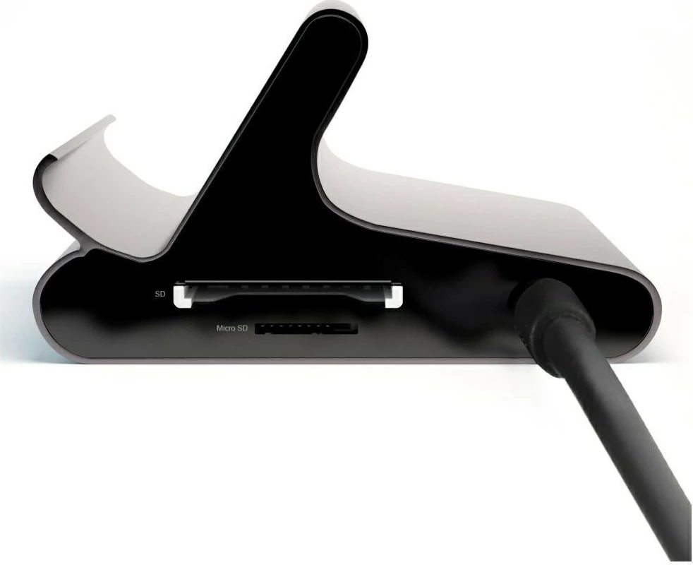 Mbajtës tavoline me hub 7-në-1, 4smarts 4SM000038, 2x USB-C, 2x USB-A, HDMI, SD, microSD, RJ45, DeX, gri