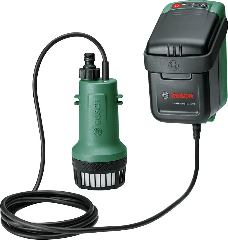 Pompë kopshti Bosch GardenPump 18V-2000, 2000 l/h, solo (pa bateri/karikues), e gjelbër/zezë