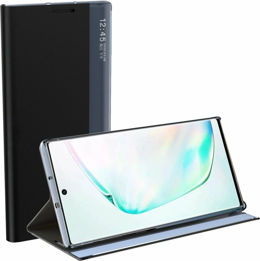 Mbështjellës Hurtel për Samsung Galaxy A72 4G, tip bookcase me kickstand, i zi