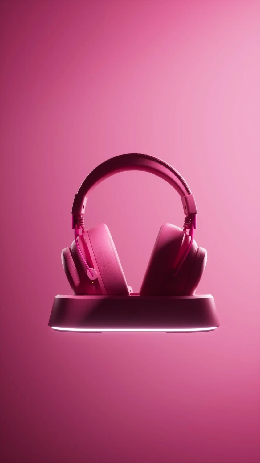 Kufje gaming Mchose V9 Turbo, wireless, 7.1, ANC, rozë