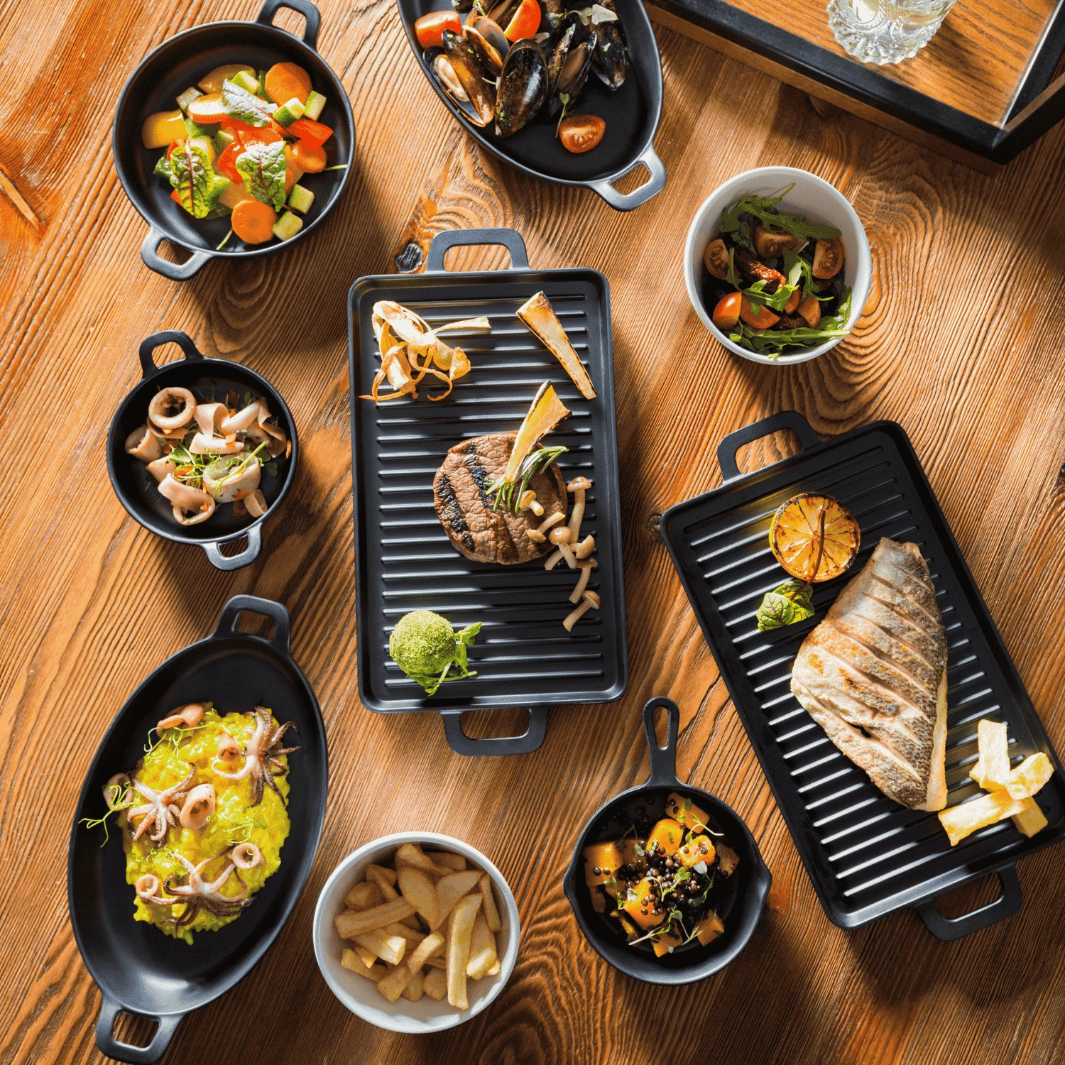 eni servirjeje oval mini melamine, Fine Dine, Little Chef, 155x80x37 mm, e zezë