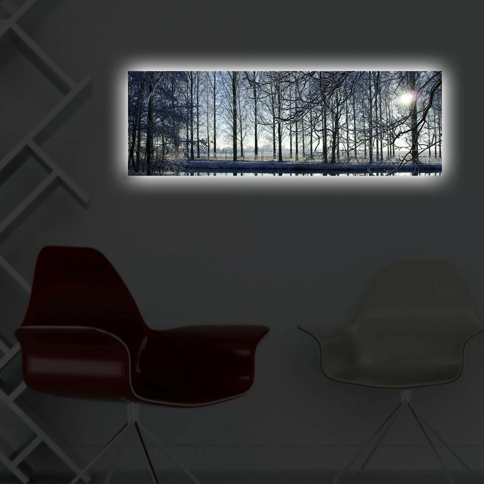 Pikturë dekorative me drita LED, Wallity, 3090DACT-37, shumëngjyrëshe, 30x90cm