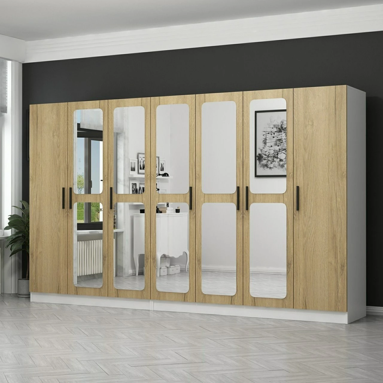 Dollap rrobash, ngjyrë arre, Skye Decor, 315x210x52 cm