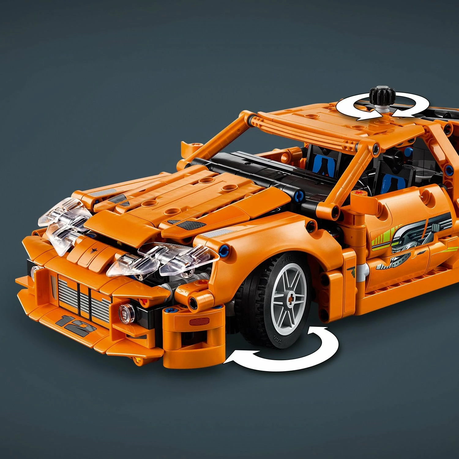 Set LEGO Technic LEGO 42204 Fast and Furious Toyota Supra MK4, 810 pjesë, portokalli