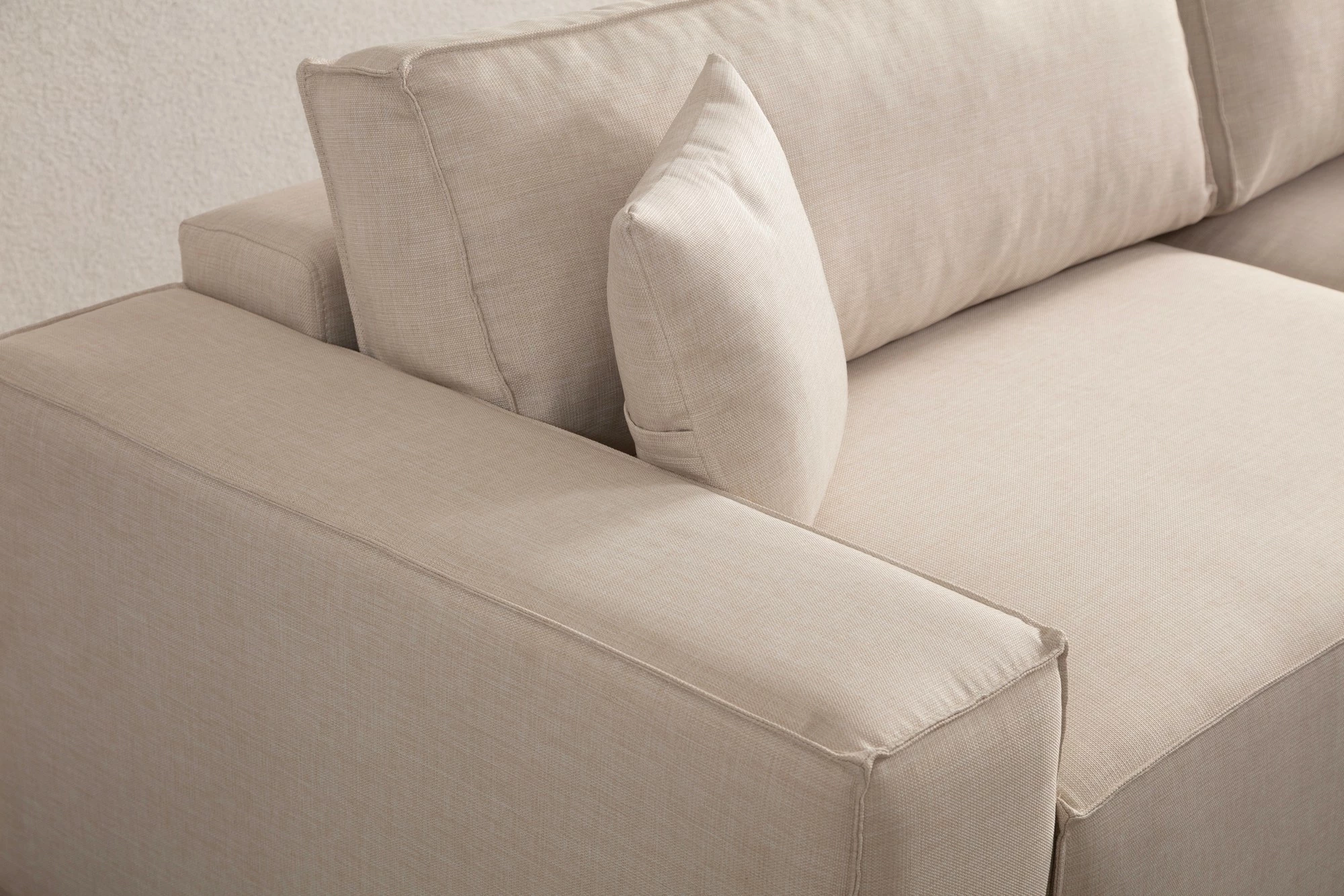 Kënd-sofë krevate Atelier del Sofa, kënd i djathtë, ngjyrë ecru