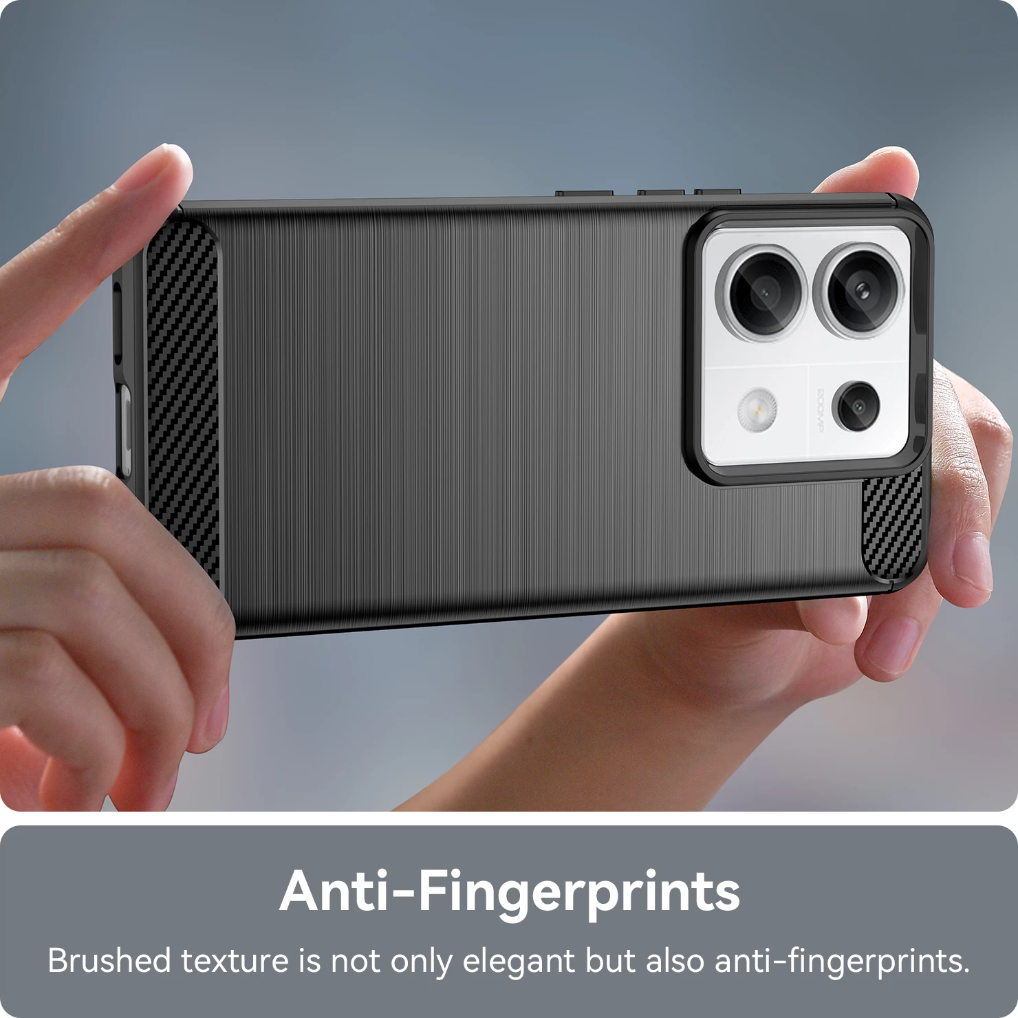 Mbështjellës Hurtel Carbon Case për Xiaomi Redmi Note 13 Pro, TPU, zi