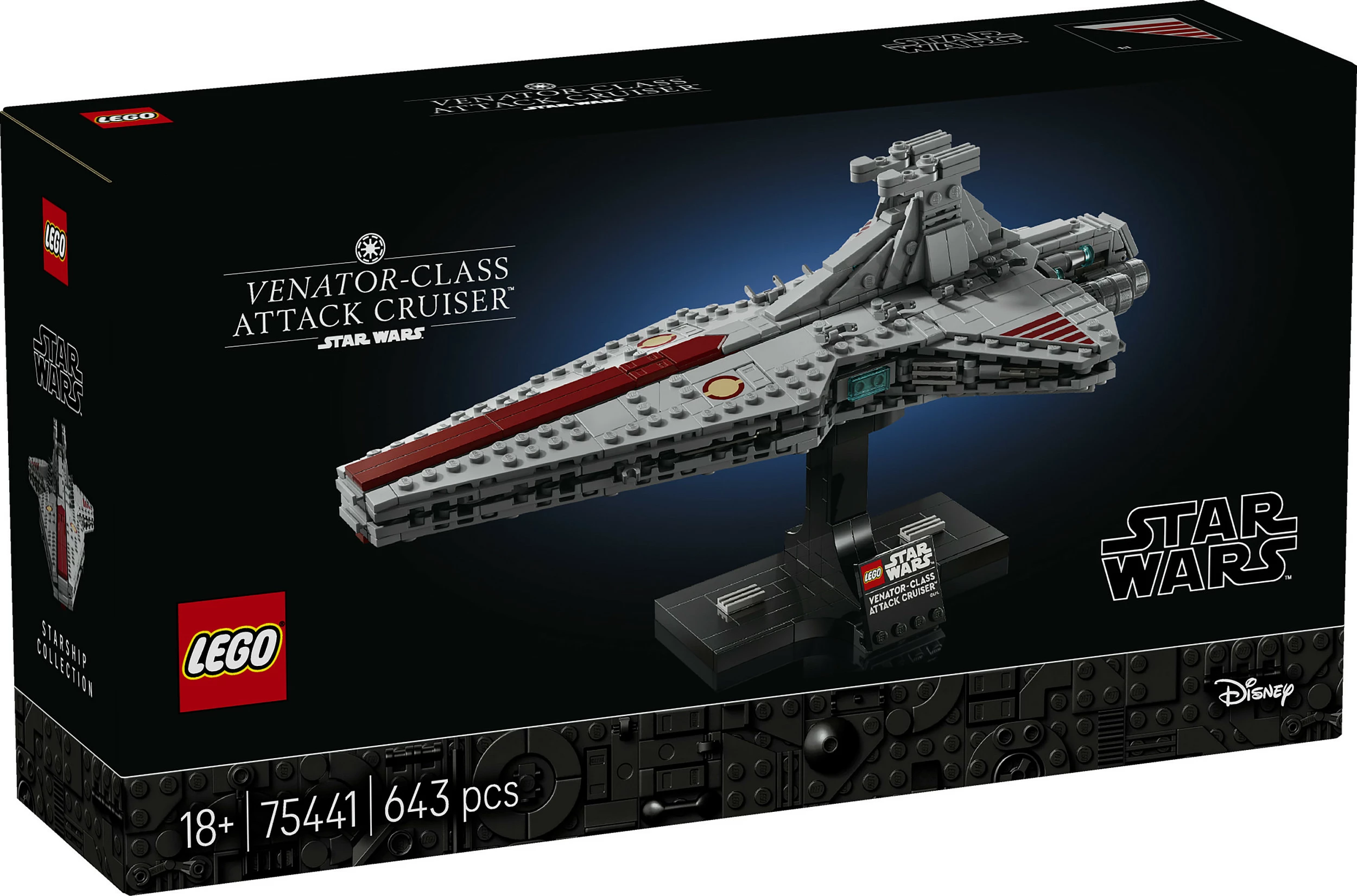 Set ndërtimi LEGO Star Wars Venator-Class Attack Cruiser 75441, 643 pjesë, 18+, shumëngjyrësh