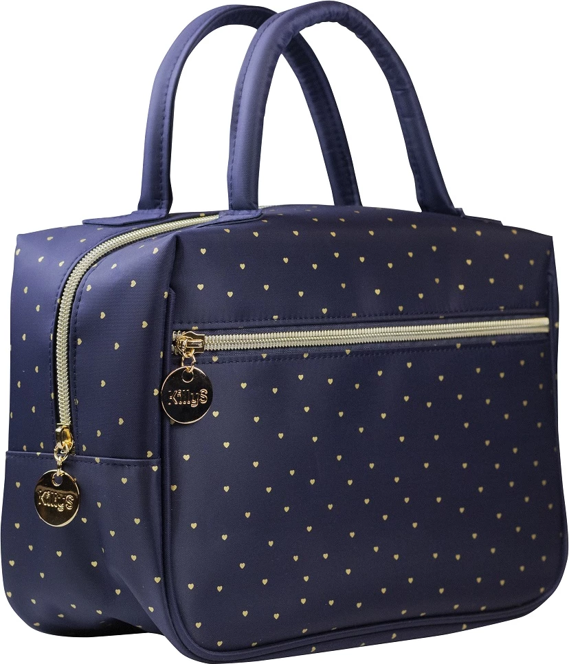Çantë kozmetike KillyS Golden Heart për femra granat/ari, 1 copë