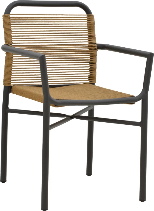 Set tavoline me karrige për terasë Kliton-Clutch, alumin, anthracite-natyral, 80x80x74cm, 3 copë