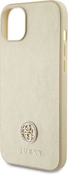 Mbështjellës Guess 4G Strass Metal Logo për iPhone 15, Gold