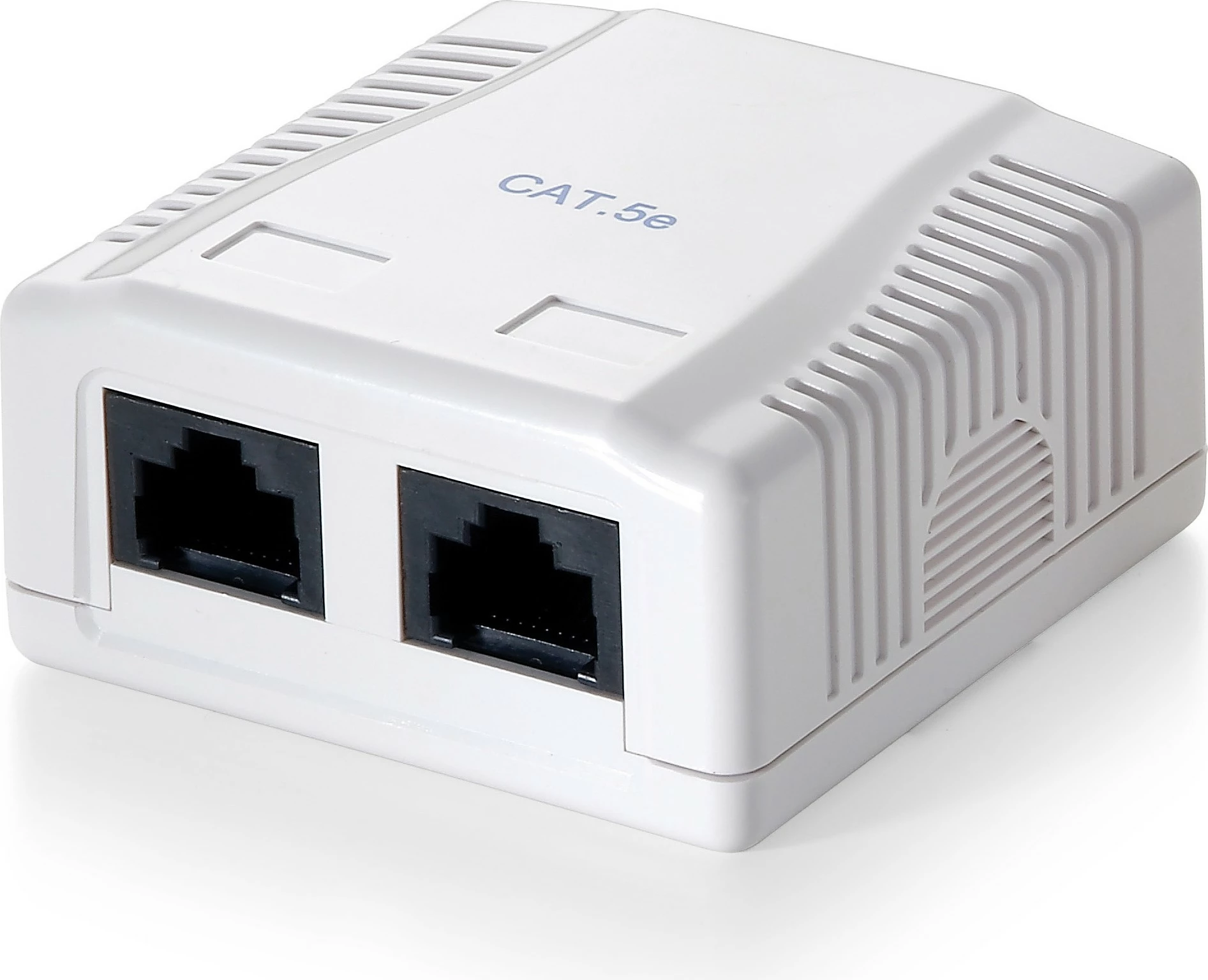 Kutijë sipërfaqësore me 2 porta RJ-45 Equip Cat.5e, e bardhë