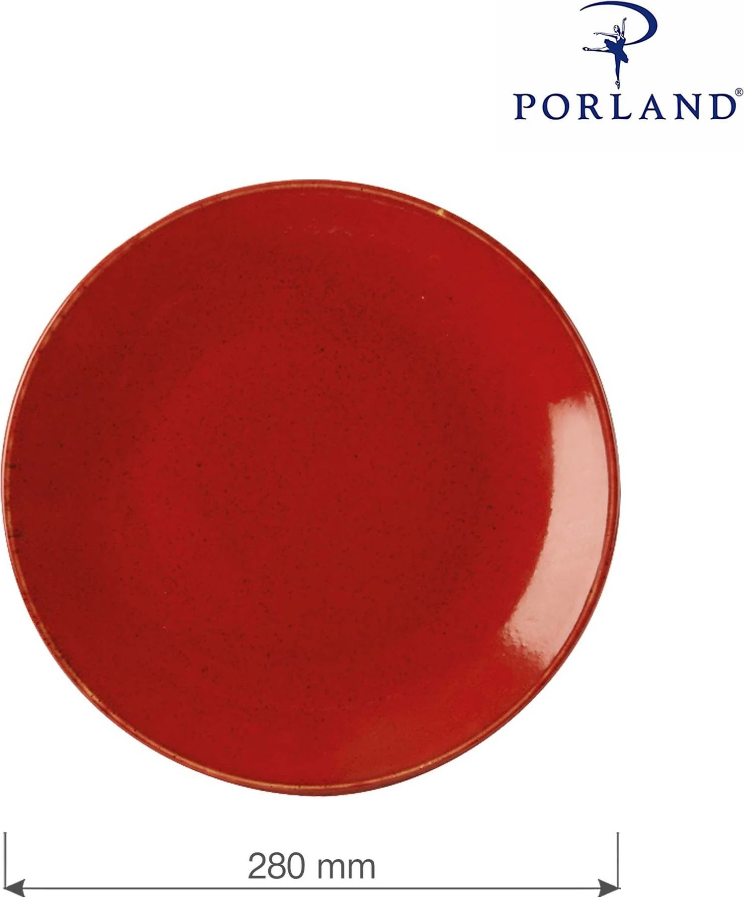 Pjatë e cekët Porland Seasons Magma 280 mm e kuqe, set 6 copë