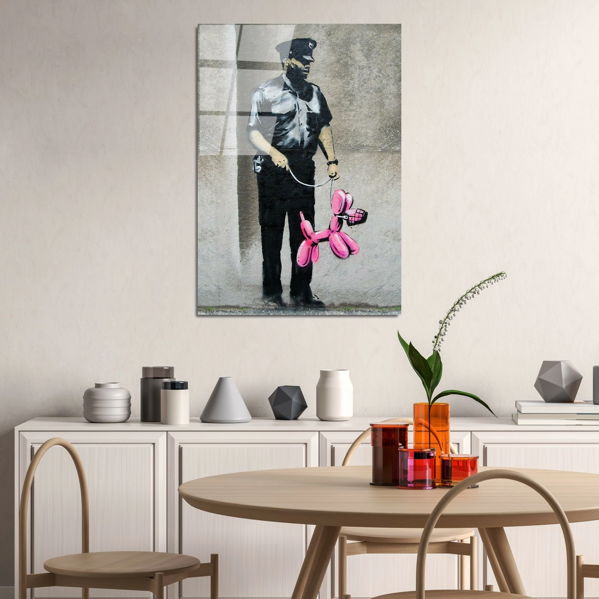 Pikturë dekorative xhami e temperuar, Banksy, UV-506, 45x65cm