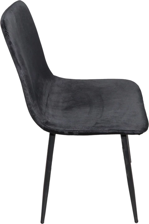 Karrige Grato, set prej 4 copësh, stof i zi, këmbë metalike të zeza, 45.5x53.5x88.5cm