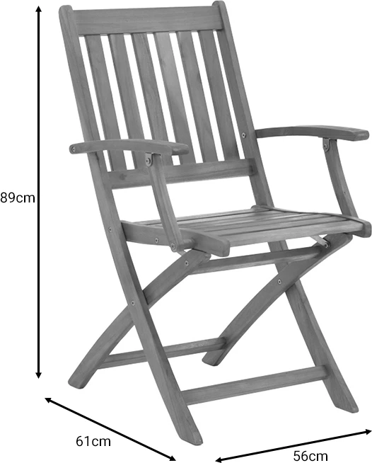 Set tavoline me karrige Mobie-Lazio, 5 copë, dru akacie, 50x50x70cm