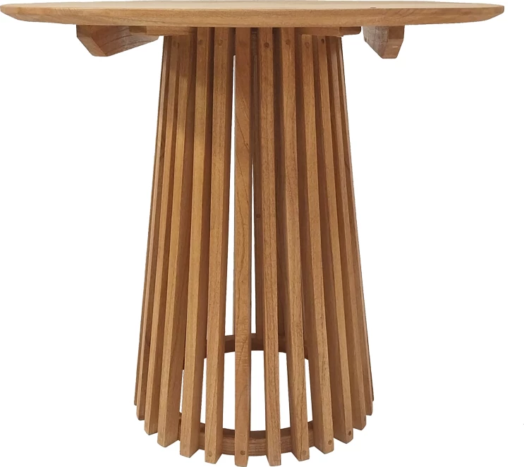 Set tavoline me karrige Granny-Kenda, 3 pjesë, ngjyrë natyrale-bezhë, Φ80x75cm