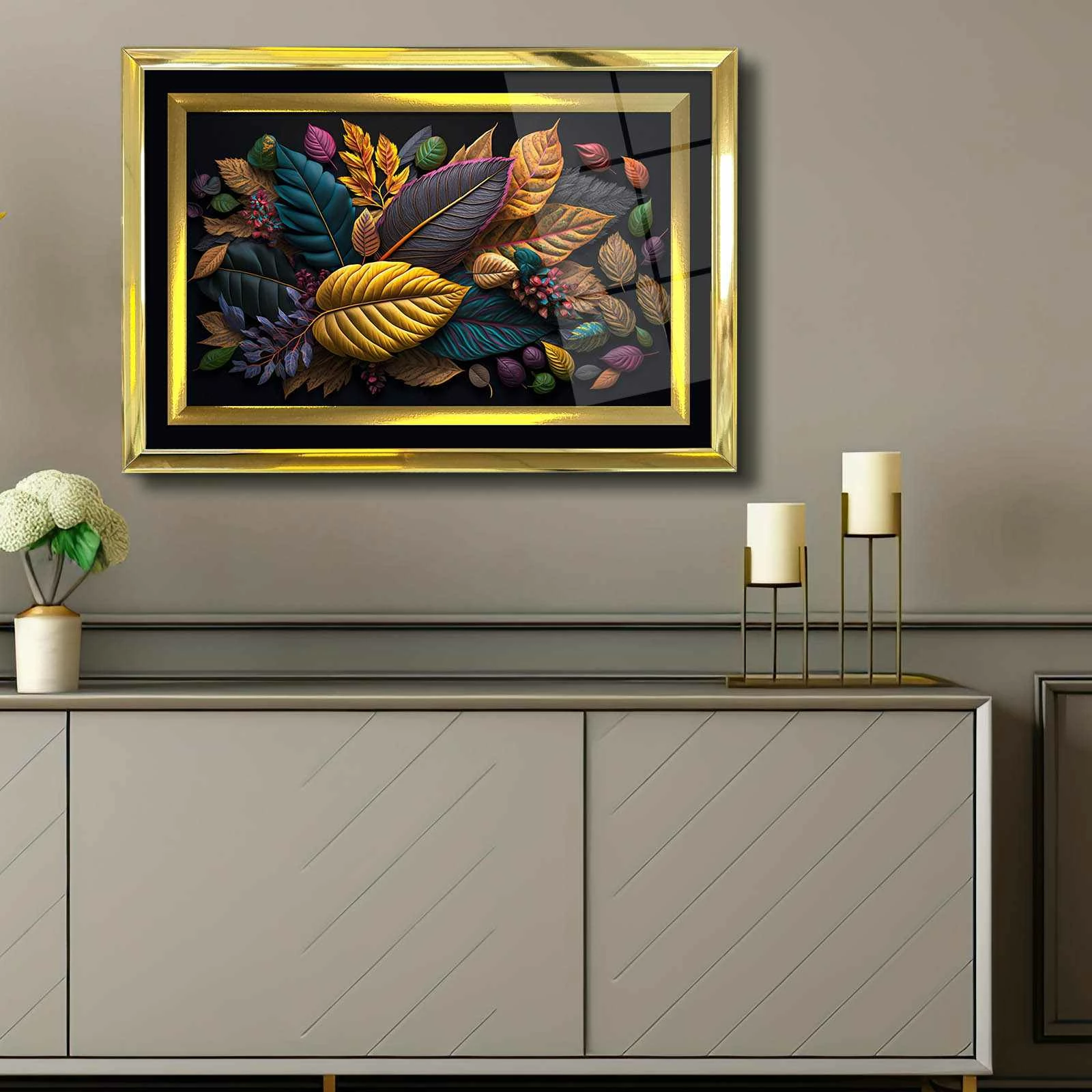 Pikturë dekorative me kornizë, shumëngjyrëshe, Wallity, 43x65cm