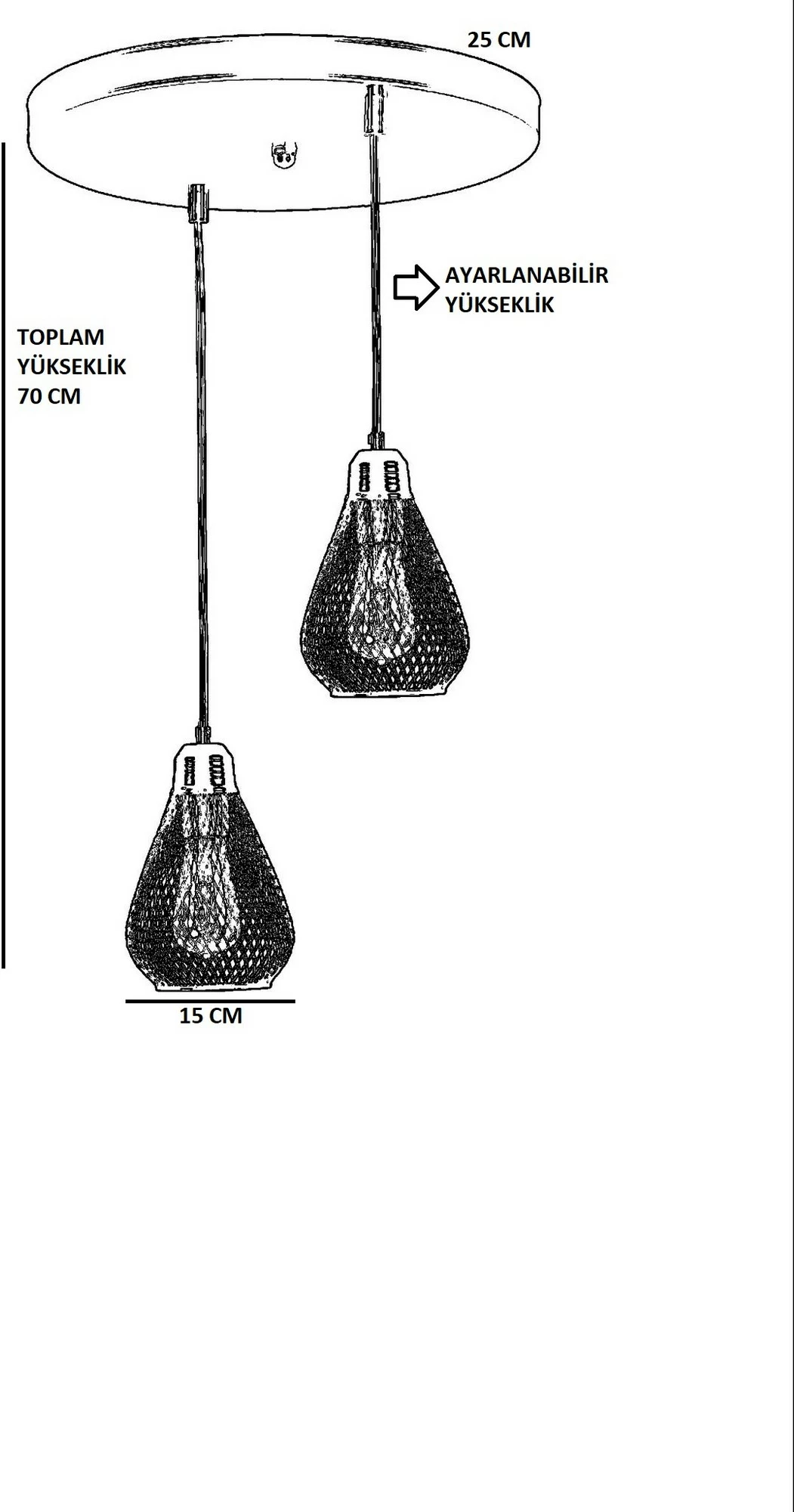Llambë tavani Opviq, Armut 2 llampa, ngjyrë ari, tepsi eskitme