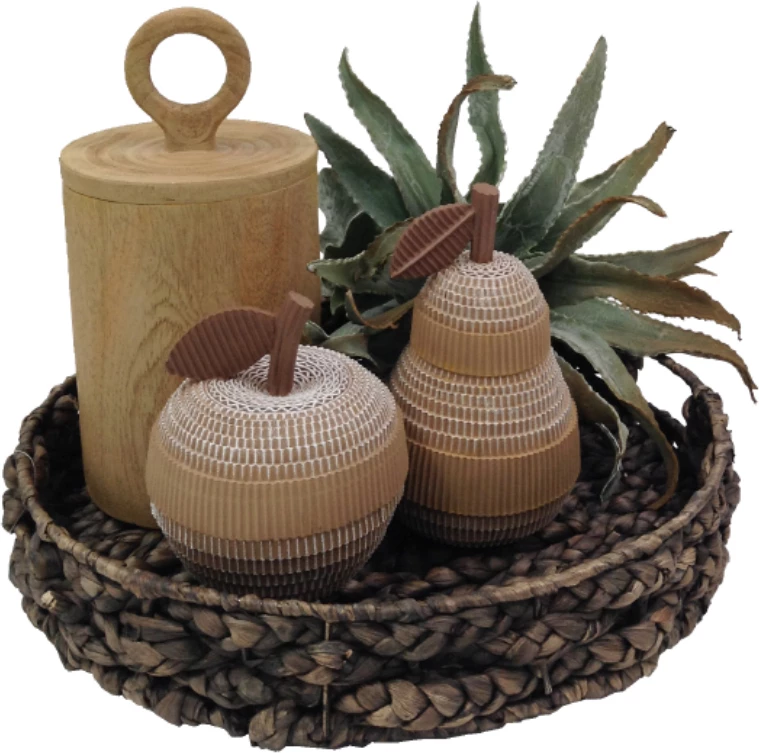 Set tabakash SALV prej hiacinte dhe hekuri, natyrale/zeza, 2 copë, 50x50x8 cm