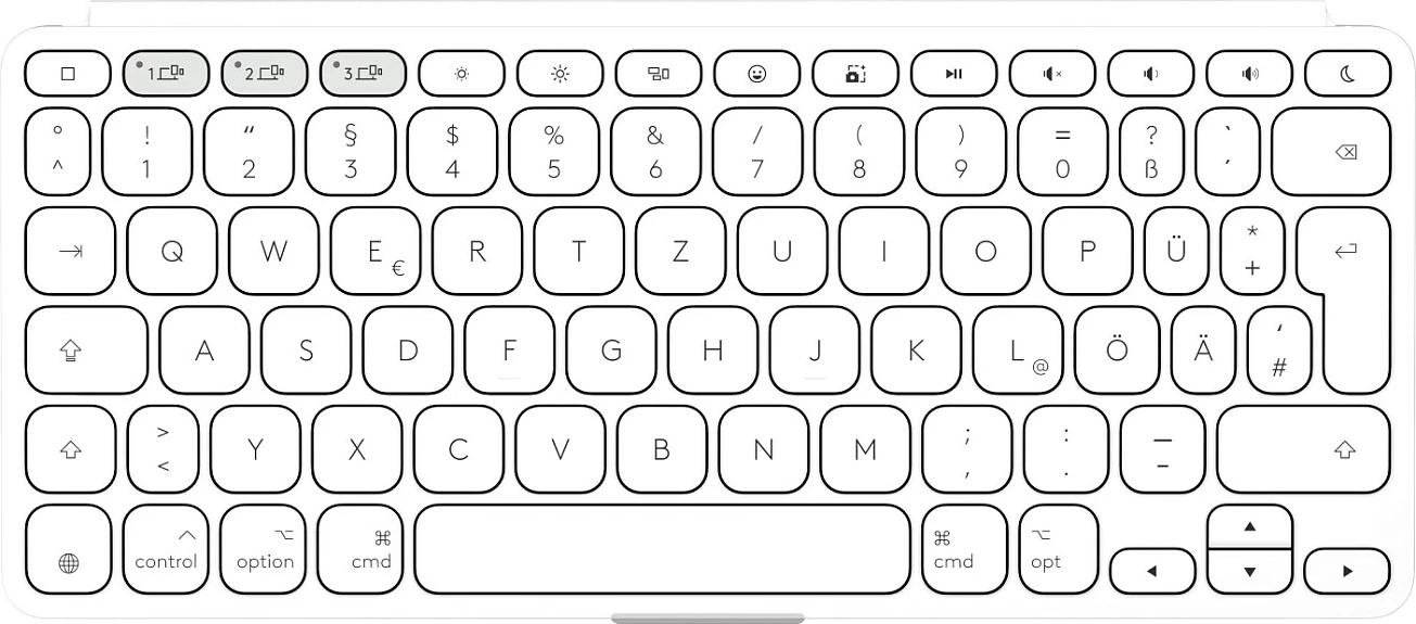 Tastierë Logitech Keys-To-Go 2, Mini, Wireless, Bluetooth, QWERTZ, e bardhë