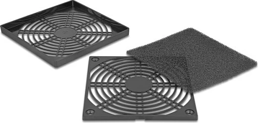 Grilë me filtër ventilatori DeLOCK 67313, 120mm (120x120mm), e zezë