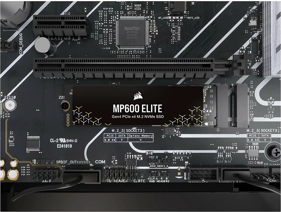 SSD Corsair MP600 ELITE, 1TB, M.2 NVMe PCIe 4.0, 2280, e zezë