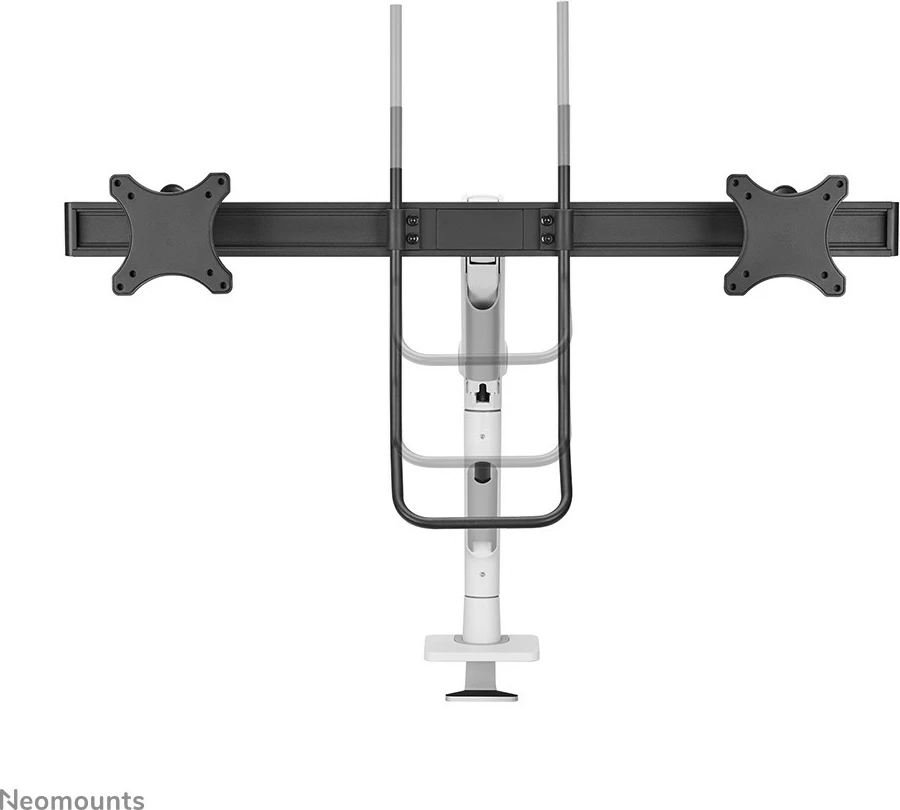 Krah monitori Neomounts DS75S-950WH2, për 2 ekrane, gas spring, Topfix, bardhë