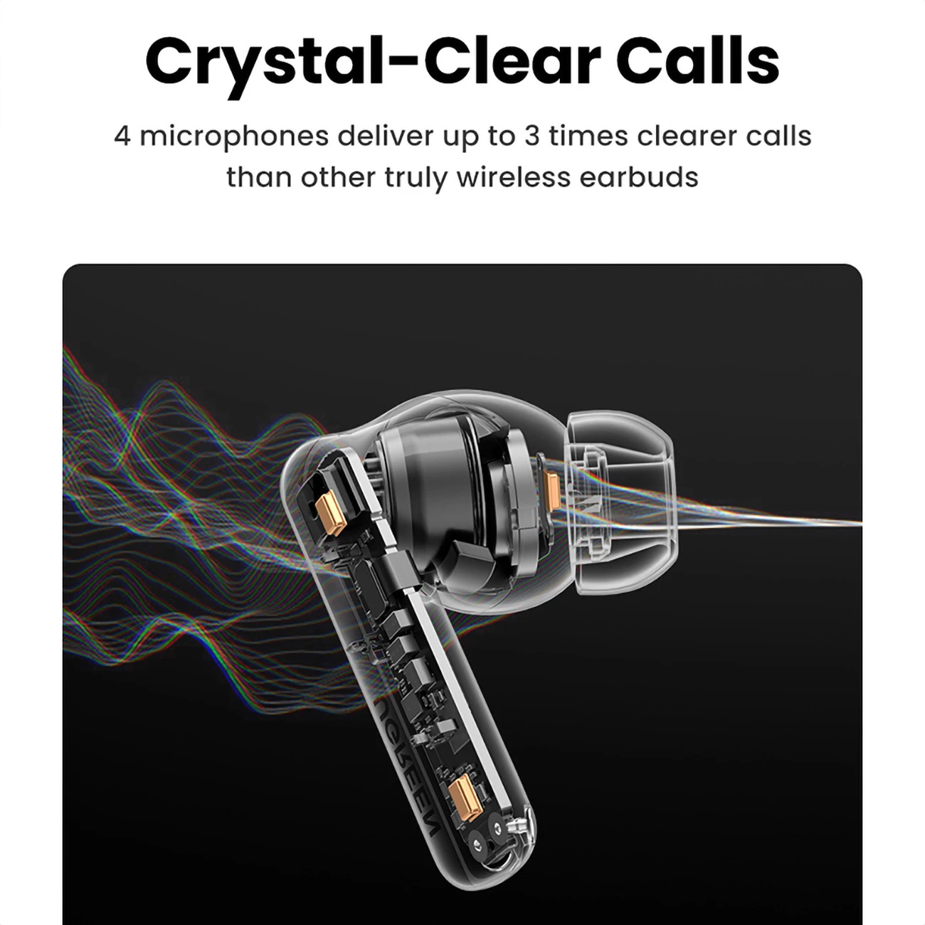 Kufje wireless Ugreen HiTune T6 me ANC, Bluetooth 5.3, 400 mAh, të bardha, me kabllo USB-A në USB-C