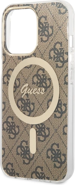 Mbështjellës Guess 4G MagSafe për iPhone 13/13 Pro 6.1", kafe