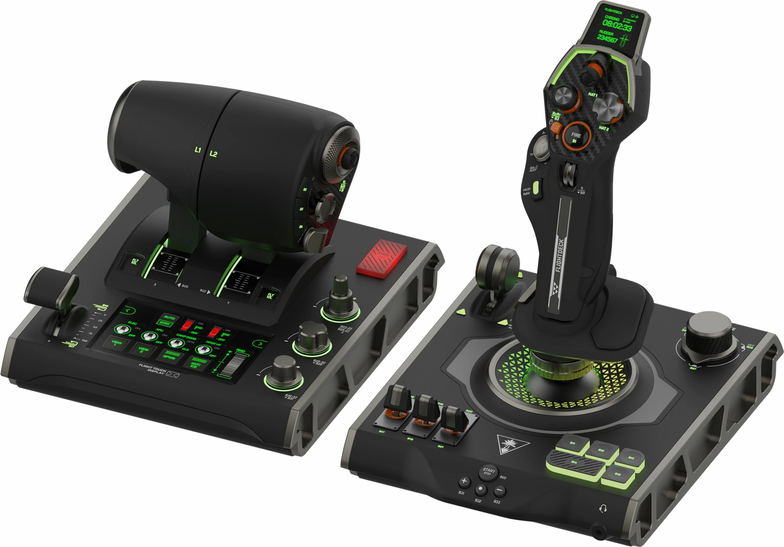 Joystick Turtle Beach VelocityOne Flightstick, PC, me ekran OLED, me kabllo, i zi