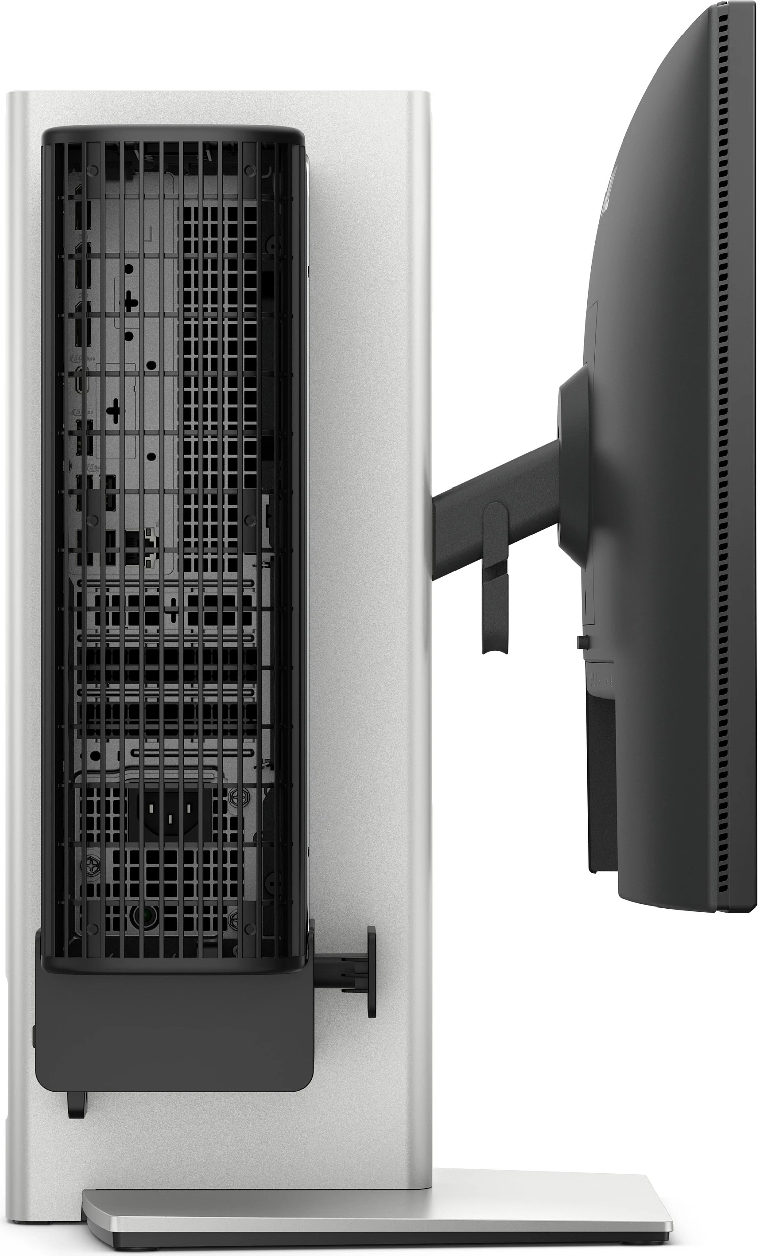 Mbajtës monitori DELL Pro Slim/Pro Max Slim, VESA 100x100, për tavolinë, 19-27", i zi/argjendtë