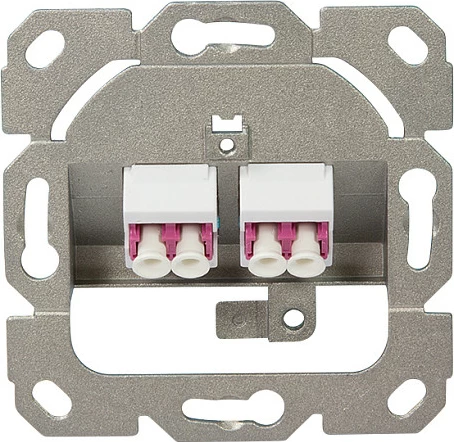 Faceplate fibra optike LogiLink, 2x LC-Duplex adapter, multimode, e bardhë