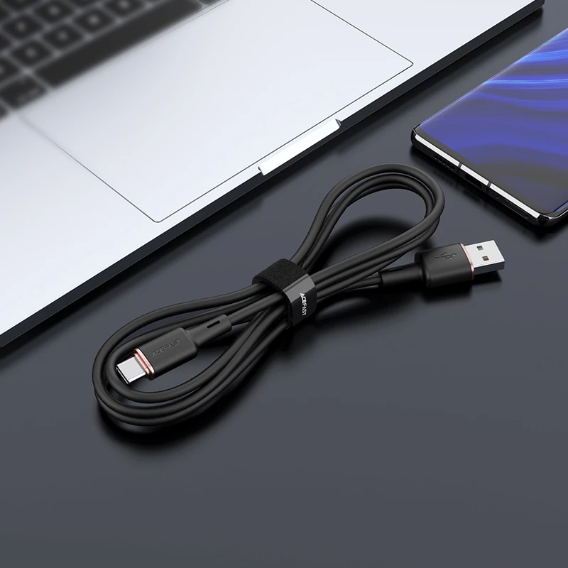 Kabllo Acefast C2-04, USB në USB Type-C, 1.2m, 3A, Bardhë