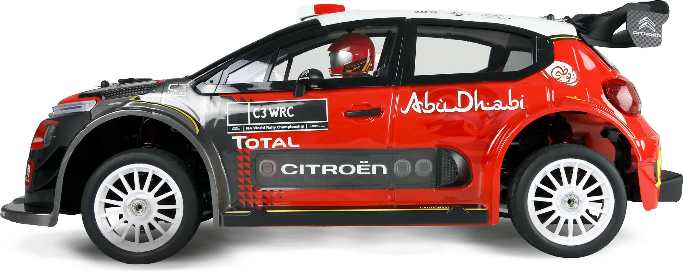 Makinë RC AMEWI Citroën C3 WRC 1:7, 4WD, brushless, 2.4GHz, drita, zi/kuqe/bardhë