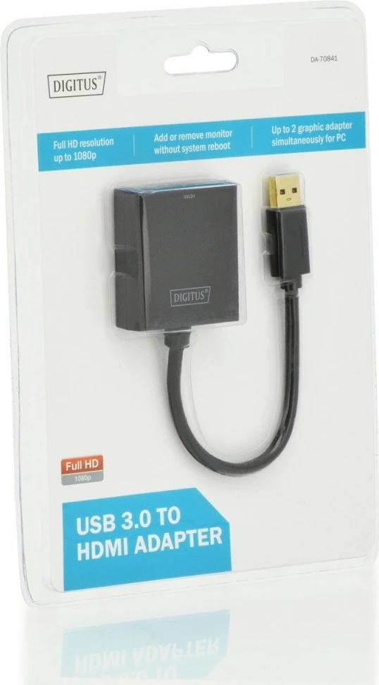 Adapter audio-video Digitus DA-70841 USB 3.0 në HDMI, i zi